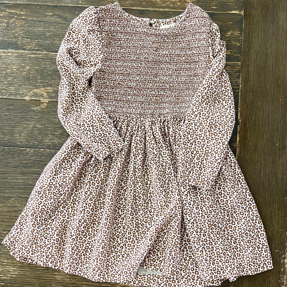 Mini Boden Leopard Smocked Dress